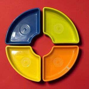 Fiesta Retired Omni Trays Bold Colors 4 Piece Set (No Bouillon Bowl)